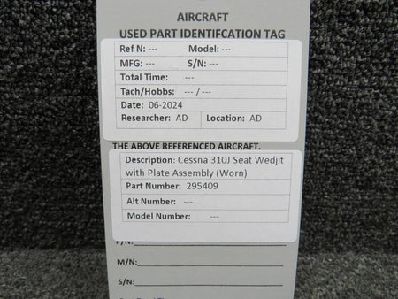 Does Not Apply 295409 Cessna 310J Seat Wedjit with Plate Assembly (Worn)