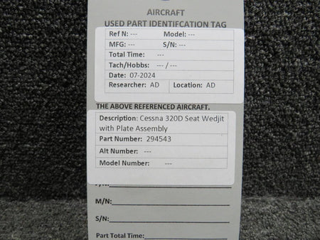 Does Not Apply 294543 Cessna 320D Seat Wedjit with Plate Assembly