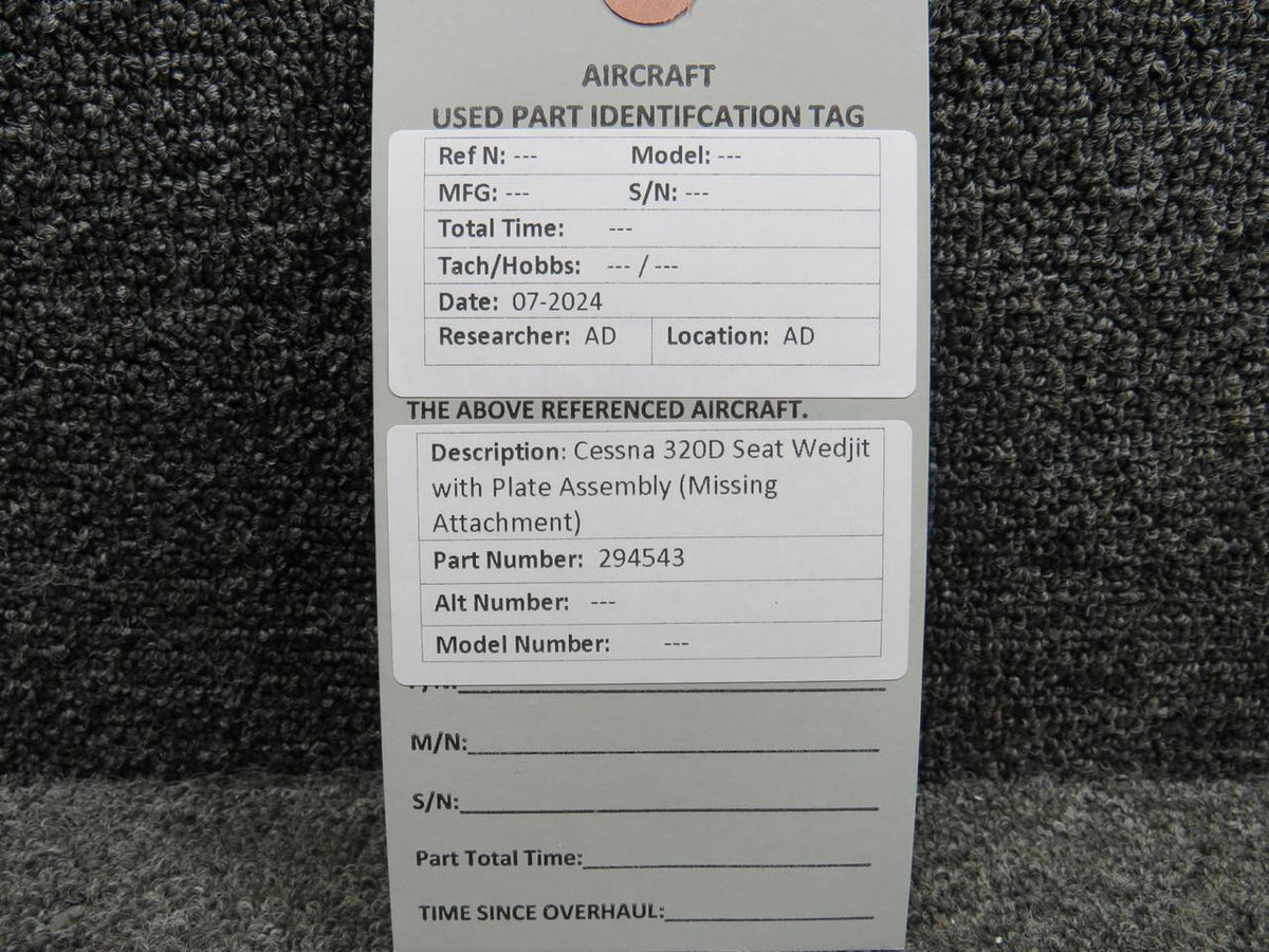 Does Not Apply 294543 Cessna 320D Seat Wedjit with Plate Assembly (Missing Attachment)
