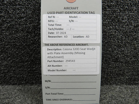 Does Not Apply 294543 Cessna 320D Seat Wedjit with Plate Assembly (Missing Attachment)