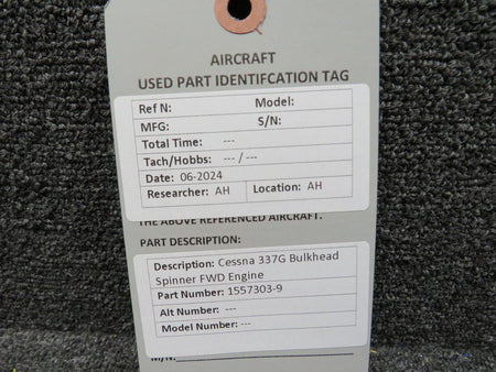 Cessna Aircraft Parts 1557303-9 Cessna 337G Bulkhead Spinner Forward Engine