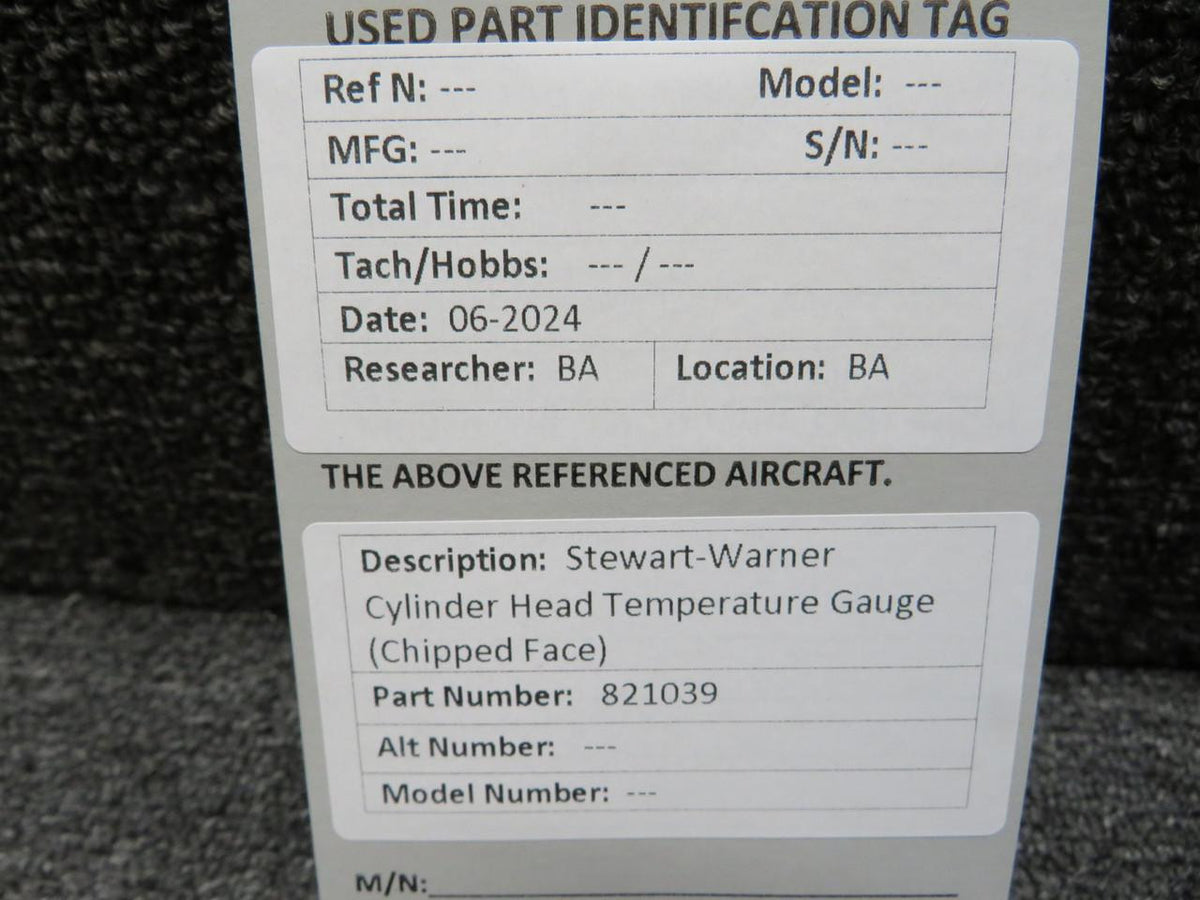 Stewart-Warner 821039 Stewart-Warner Cylinder Head Temperature Gauge (Chipped Face)