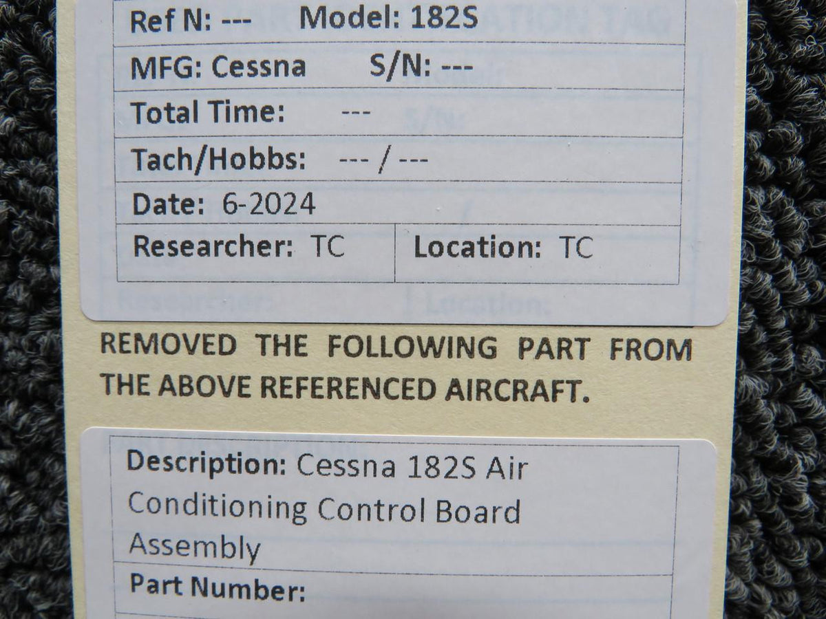 Cessna Aircraft Parts Cessna 182S Air Conditioning Control Board Assembly
