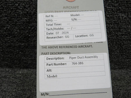 Does Not Apply 764-386 Piper Duct Assembly