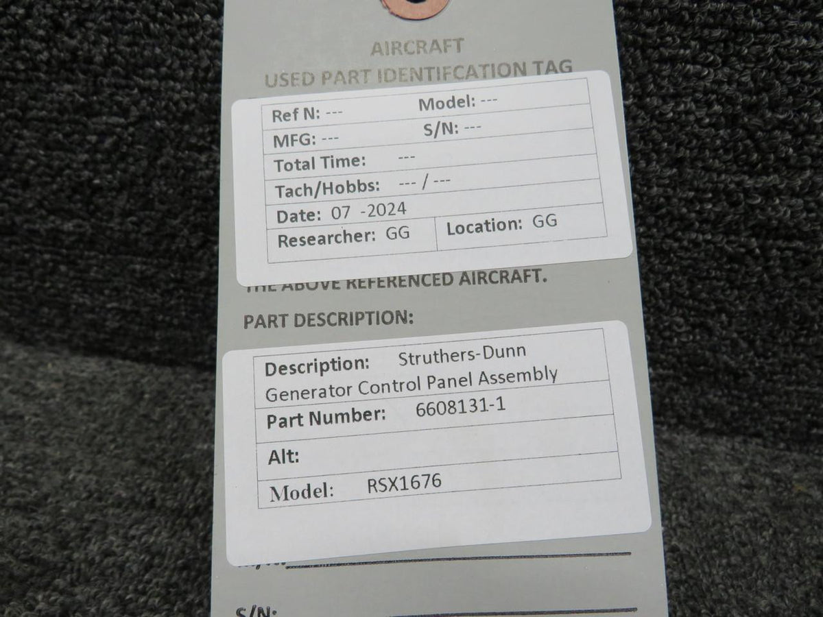 struthers-dunn 6608131-1 Struthers-Dunn RSX1676 Generator Control Panel Assembly
