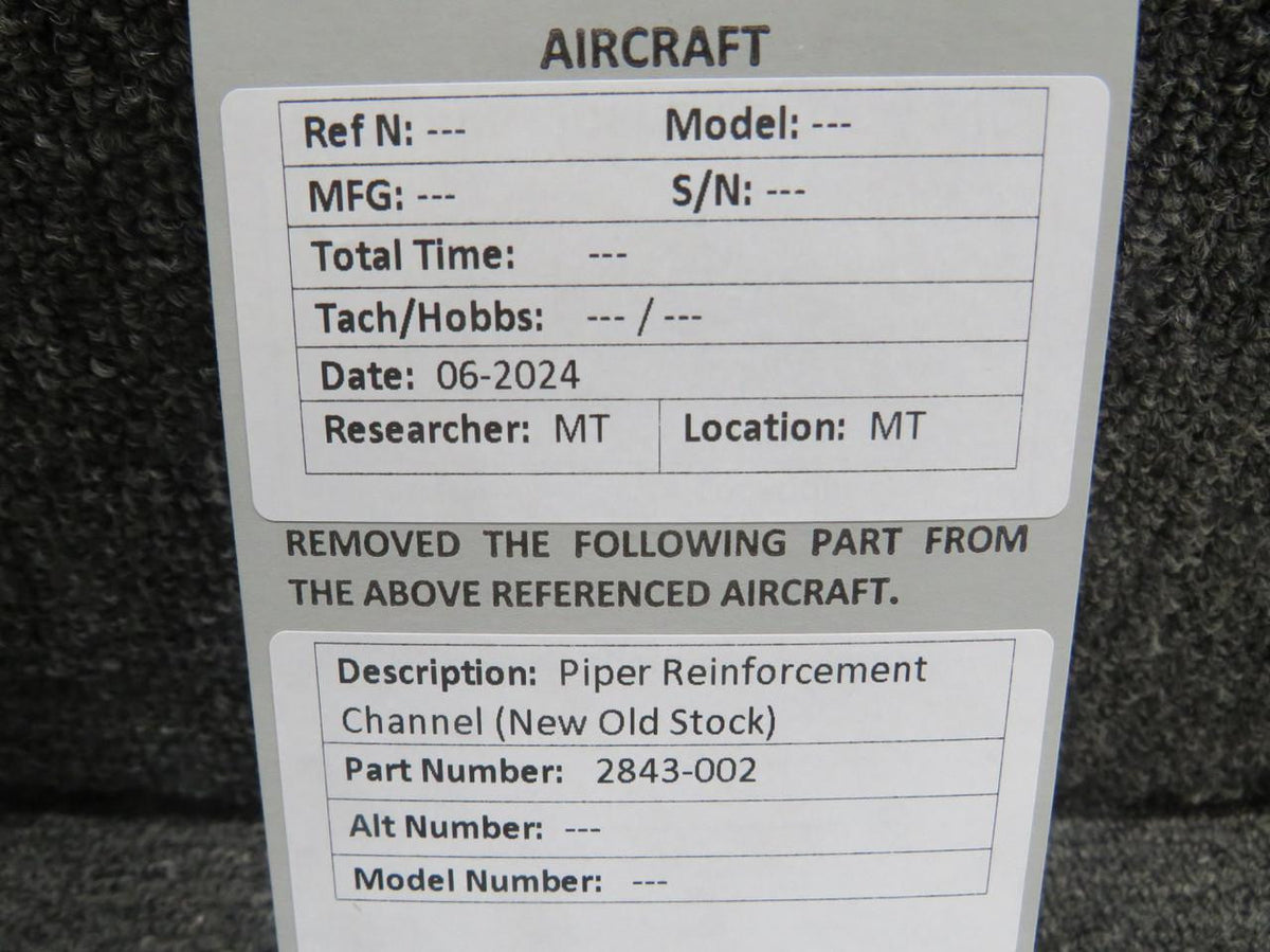 piper 02843-002 Piper Reinforcement Channel (New Old Stock)
