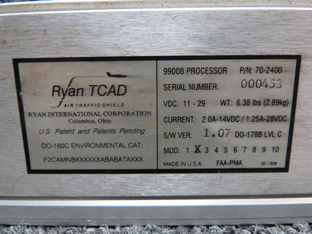 Ryan 70-2400 Ryan TCAD 9900B Processor with Tray and Mod (Volts: 11-29)