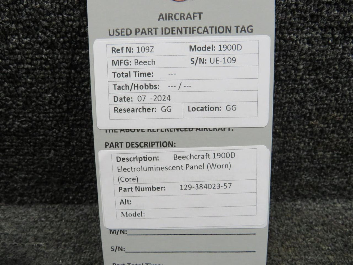 Beechcraft 129-384023-57 Beechcraft 1900D Electroluminescent Panel (Worn) (Core)