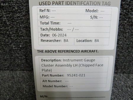 Stewart-Warner 95241-021 Instrument Gauge Cluster Assembly LH (Chipped Face Plate)