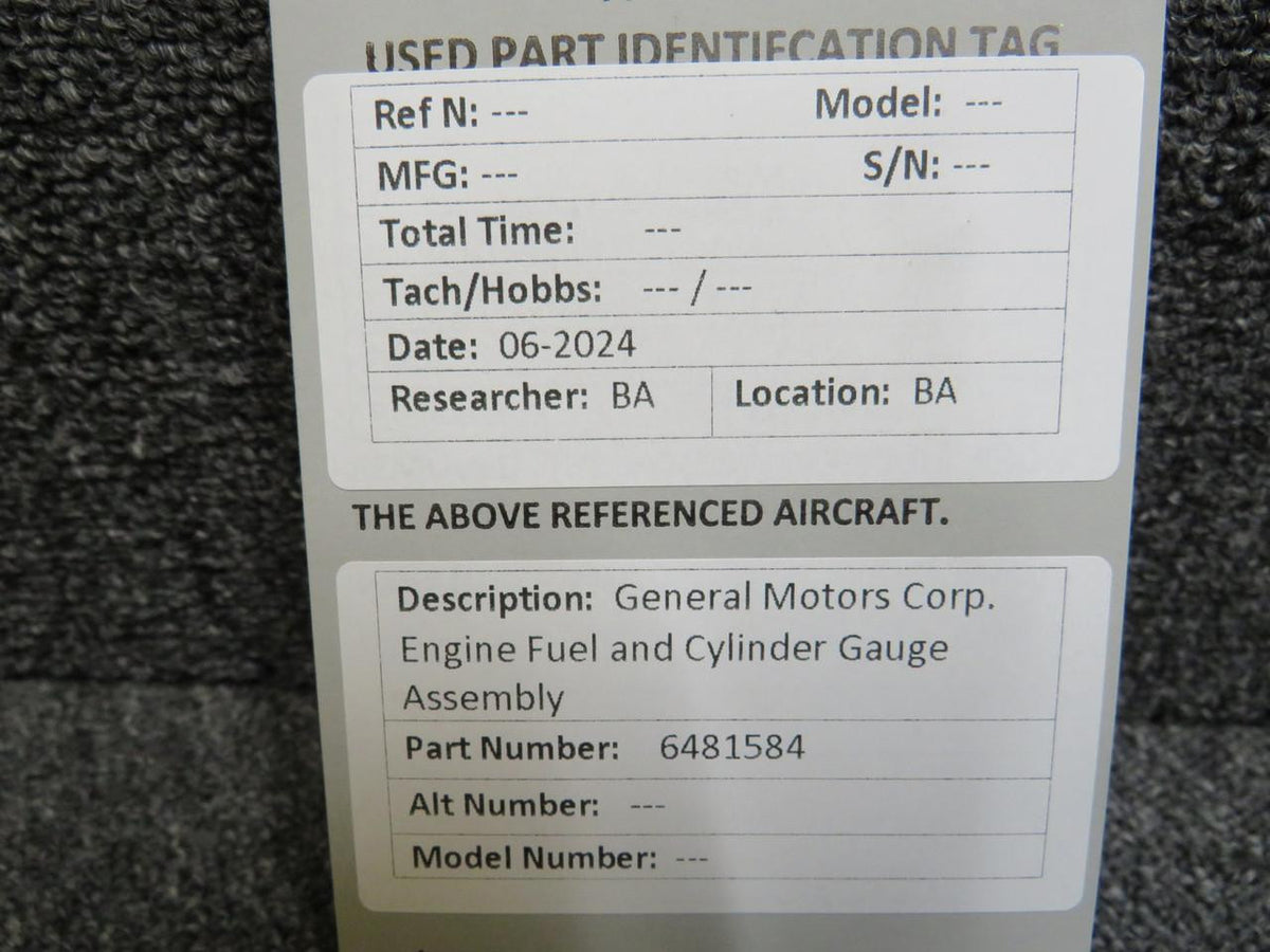 General Motors 6481584 General Motors Corp. Engine Fuel and Cylinder Gauge Assembly