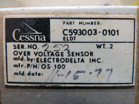 Electrodelta C593003-0101 (Alt: OS-100) Electrodelta Overvoltage Sensor
