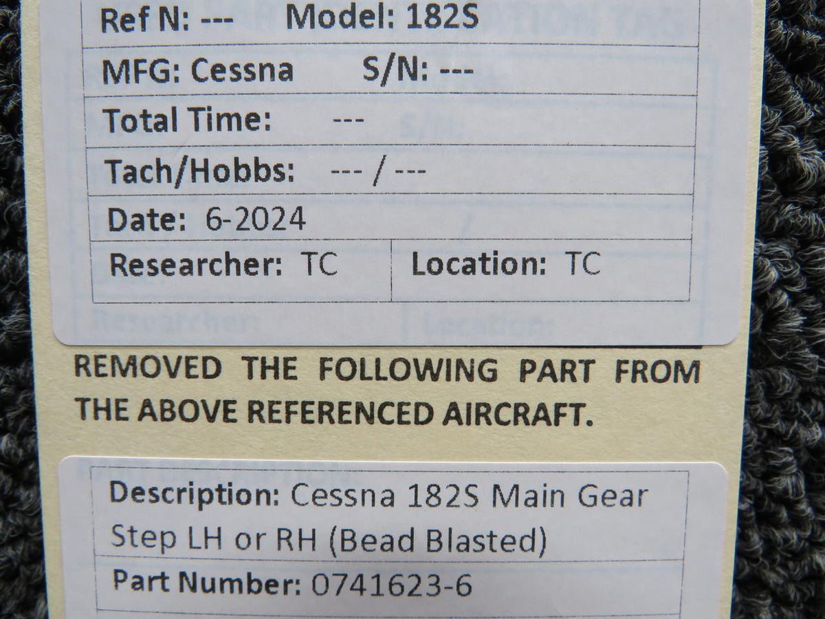 Cessna Aircraft Parts 0741623-6 (Cast: 0741623) Cessna 182S Main Gear Step LH or RH (Bead Blasted)