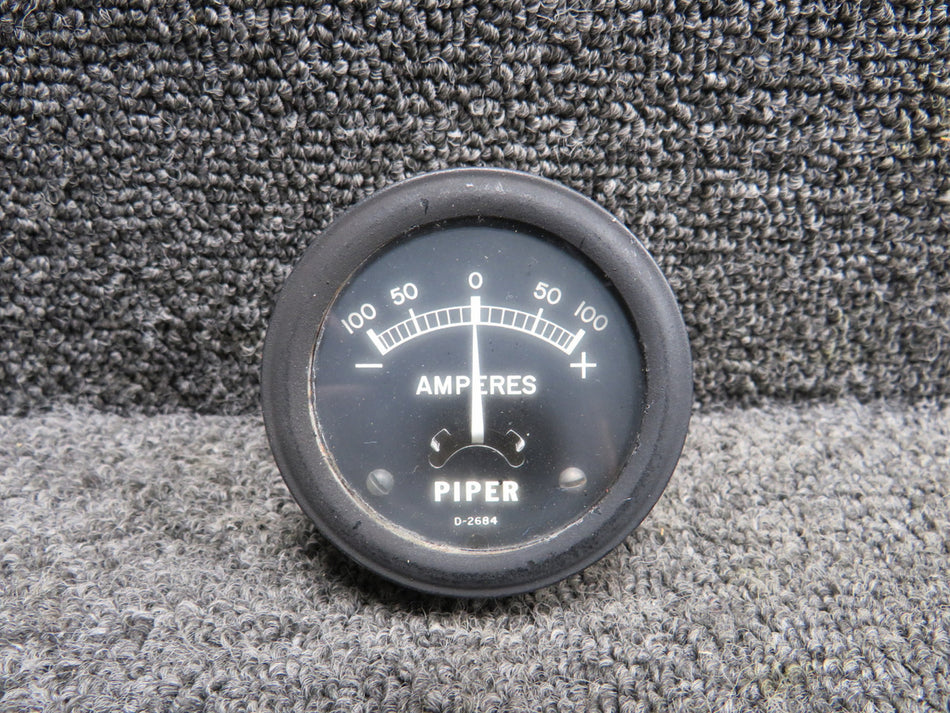 D-2684 Piper Ammeter Indicator (-100 to 100 Range) (Cloudy Glass)