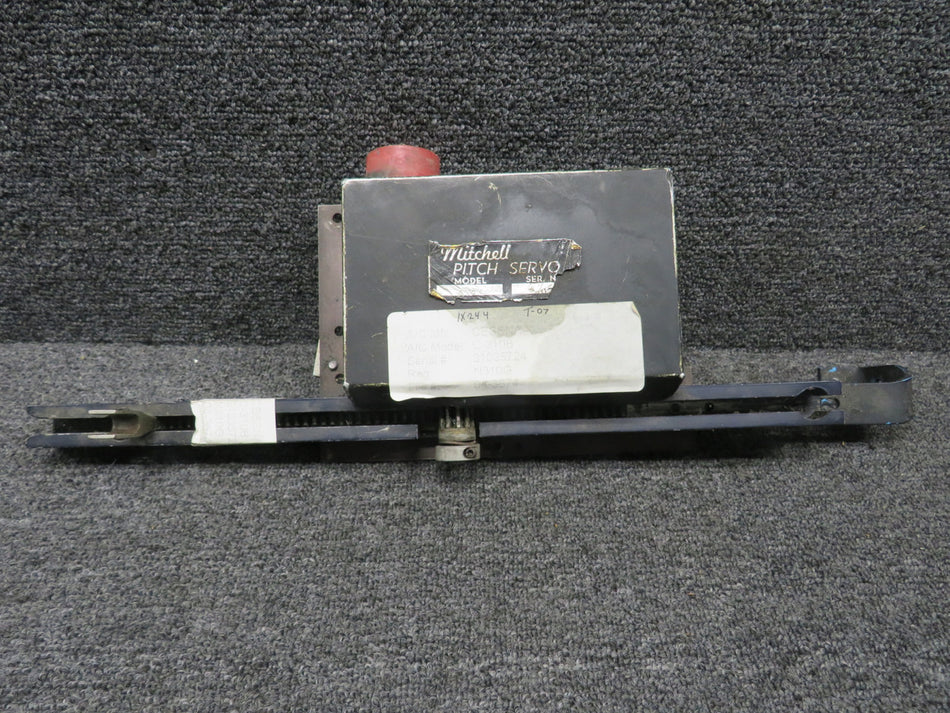 1X244 Mitchell Pitch Servo with Link Assembly Worn Data Plate