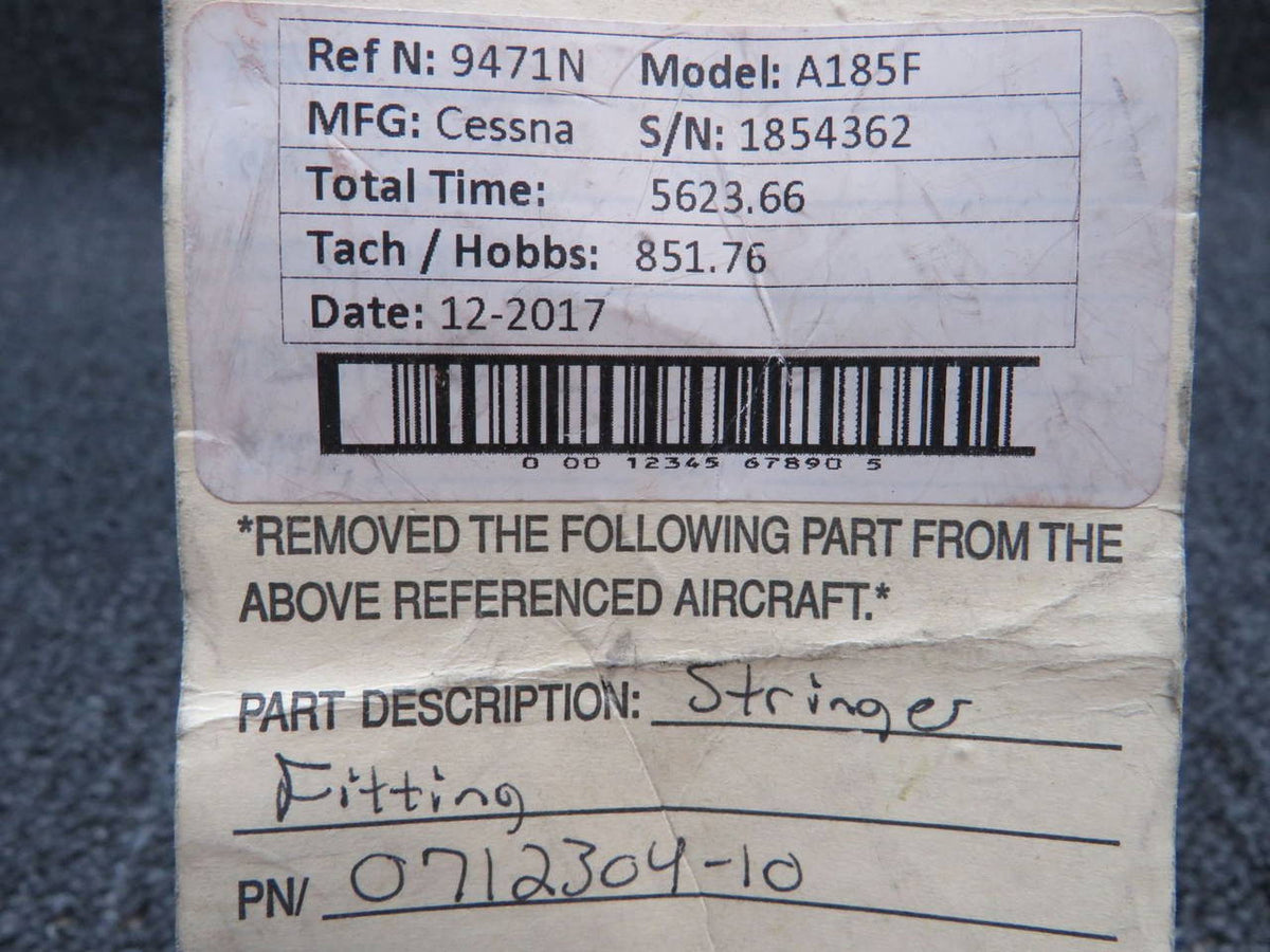 0712304-10 Cessna 180H Fitting Stinger Attachment BAS Part Sales | Airplane Parts
