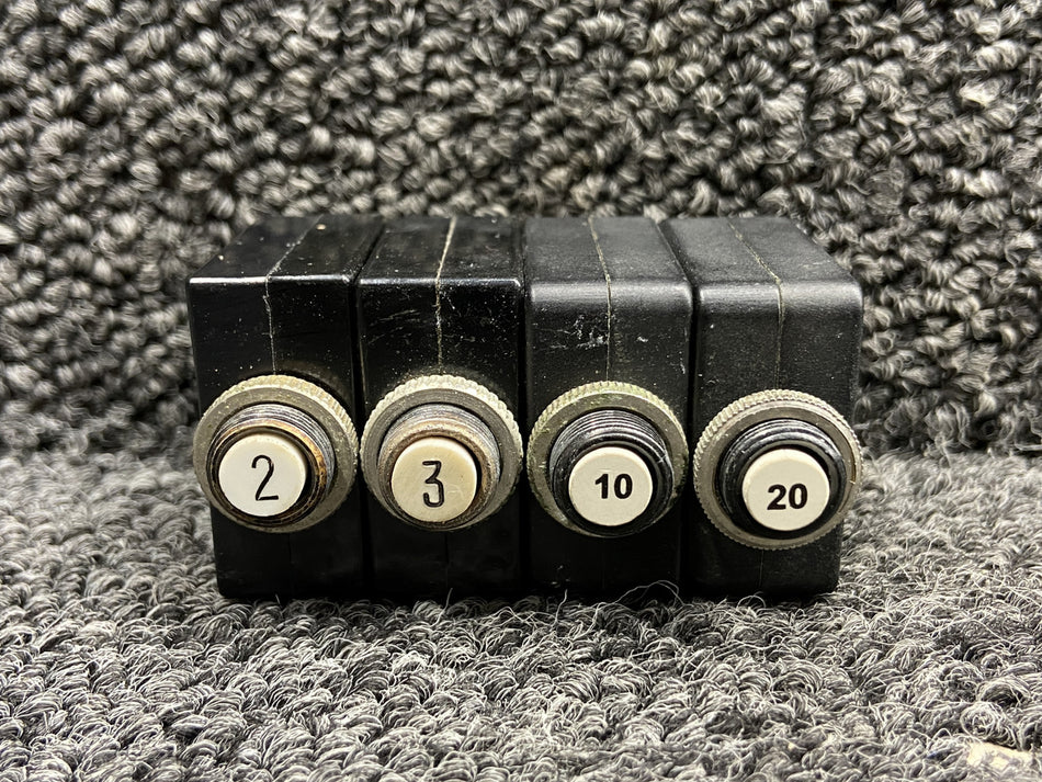 AMF, TE Push to Reset Circuit Breaker Set (Amps: 2, 3, 10, 20)