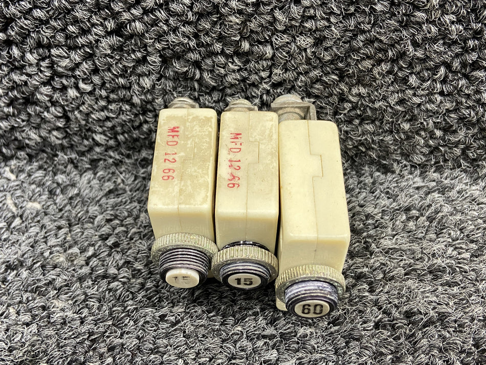 S-1360 Mechanical Products Push to Reset Circuit Breaker Set (Amps: 15, 60)