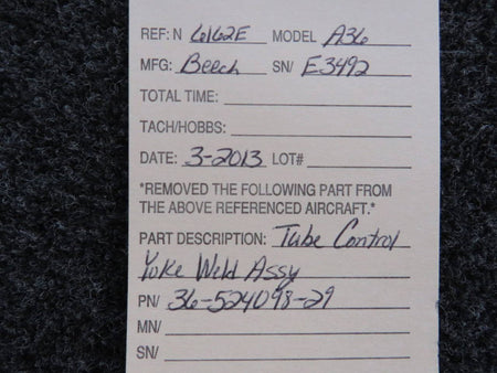 36-524098-29 Beechcraft A36 Tube Control Yoke Weld Assembly BAS Part Sales | Airplane Parts
