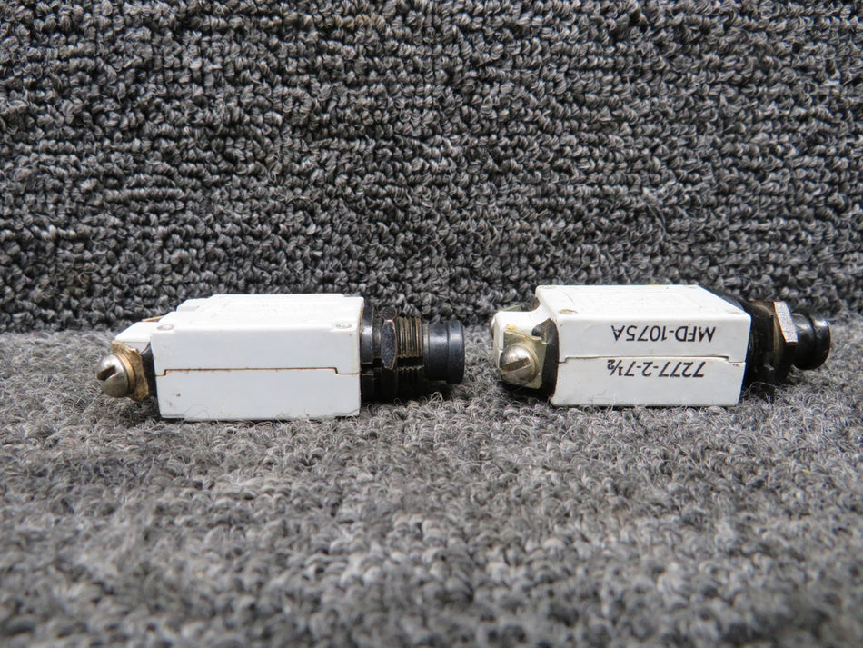 7277-2-7-1-2 Klixon 1075A Push Breaker Set of 2