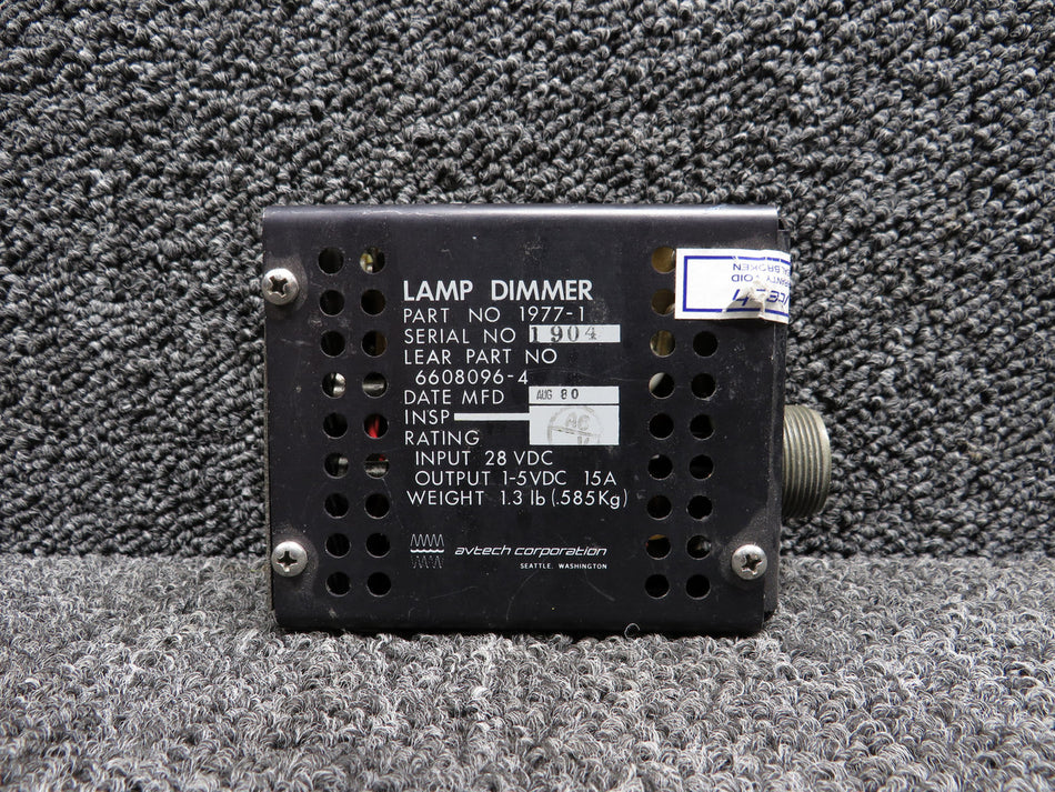 1977-1 (Alt: 6608096-4) Avtech Corporation Lamp Dimmer Unit (28V)