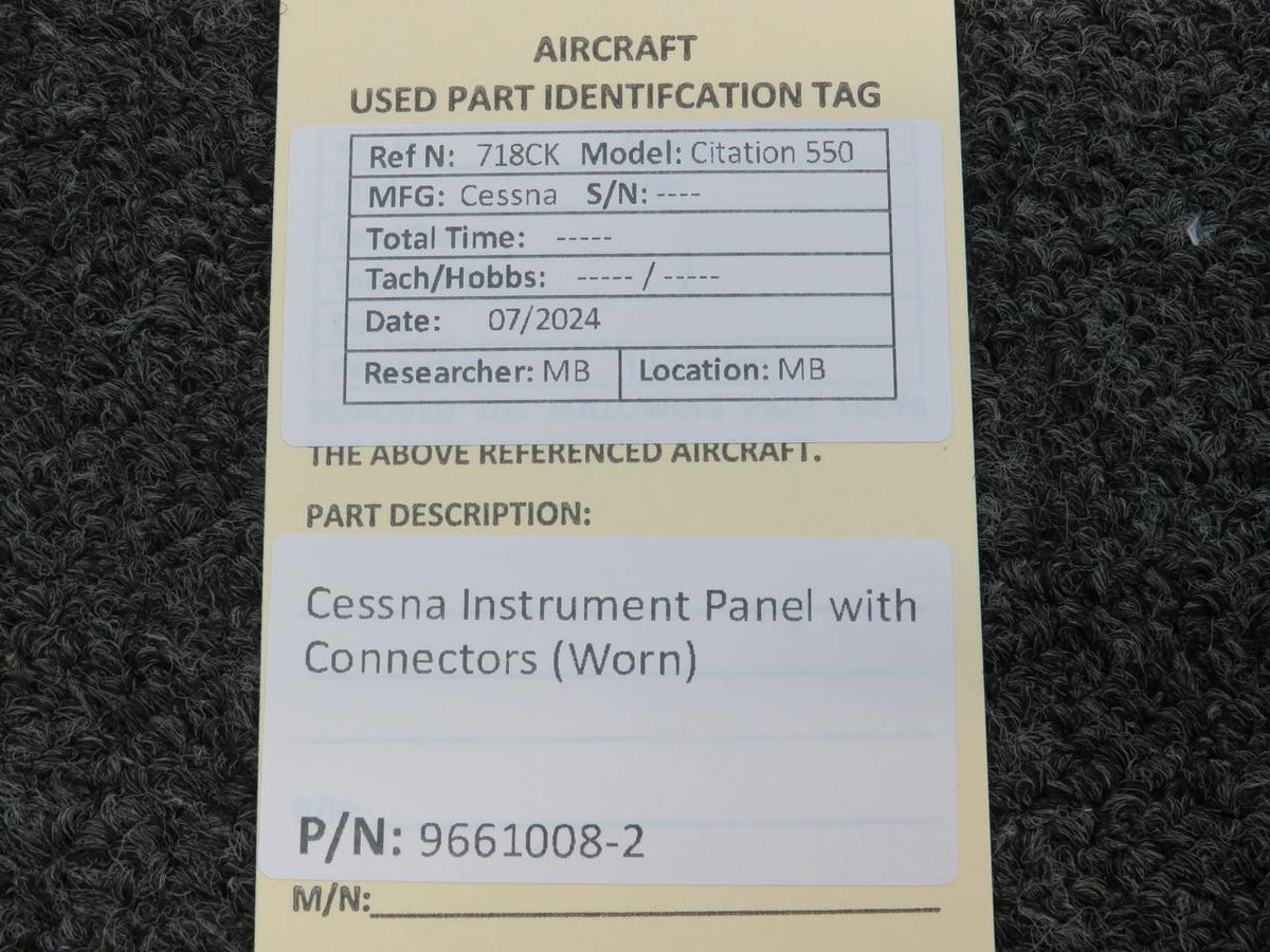 Does Not Apply 9661008-2 Cessna Instrument Panel with Connectors (Worn)