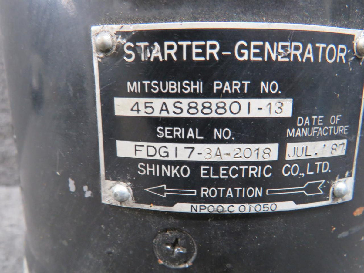 Shinko 45AS88801-13 Shinko-Mitsubishi MU-300 Starter Generator (Worn)