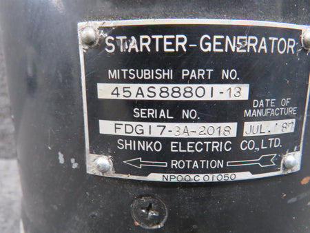 Shinko 45AS88801-13 Shinko-Mitsubishi MU-300 Starter Generator (Worn)