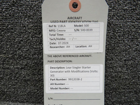 Lear Siegler 9912038-2 Lear Siegler Starter Generator with Modifications (Volts: 30)