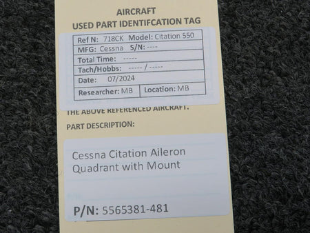 Comant Industries 5565381-481 Cessna Citation Aileron Quadrant with Mount