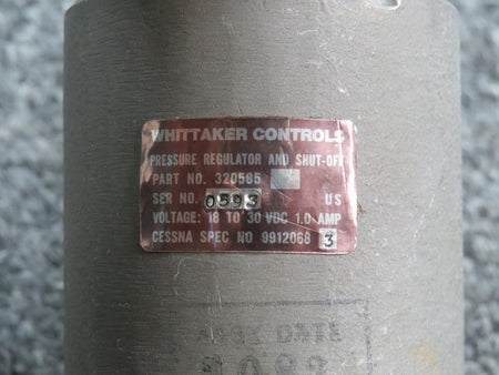 Whittaker Controls 320585 Whittaker Controls Pressure Valve Regulator and Shut-Off