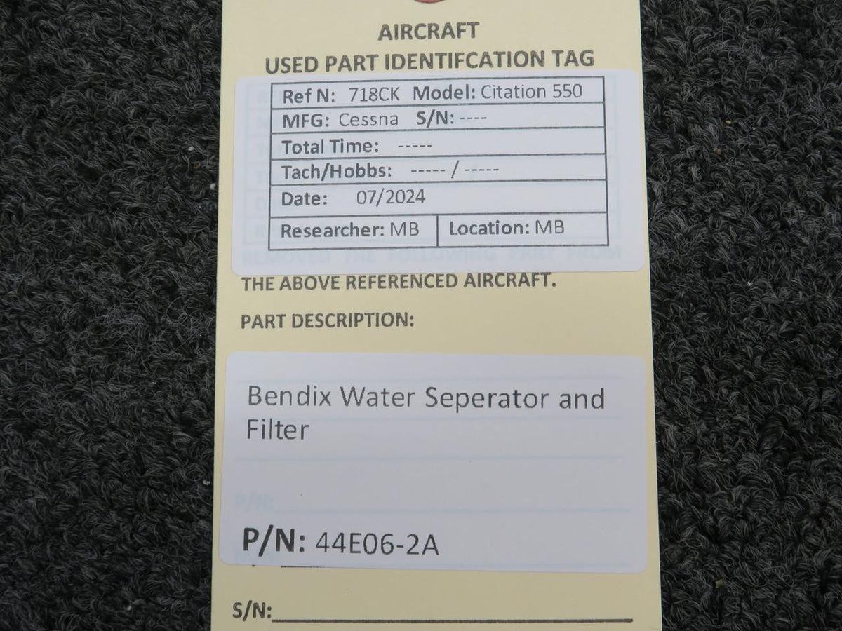 Bendix Airplane Parts & Equipment 44E06-2A Bendix Water Seperator and Filter