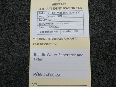 Bendix Airplane Parts & Equipment 44E06-2A Bendix Water Seperator and Filter