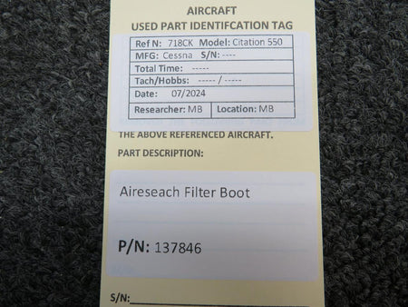 Airesearch 137846 Aireseach Filter Boot