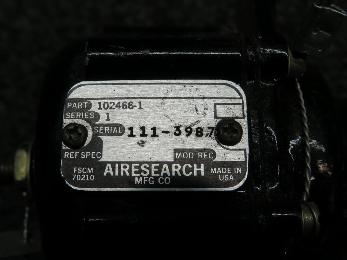 Airesearch 102466-1 Aireseach Pneumatic Cabin Altitude Limit Controller