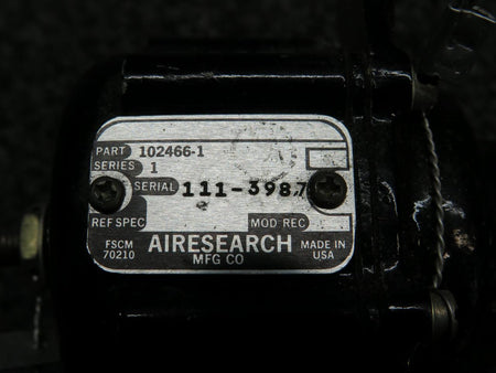 Airesearch 102466-1 Aireseach Pneumatic Cabin Altitude Limit Controller