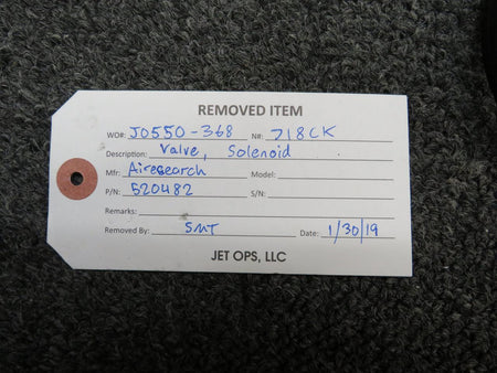 Airesearch 520482 Airesearch Solenoid Valve