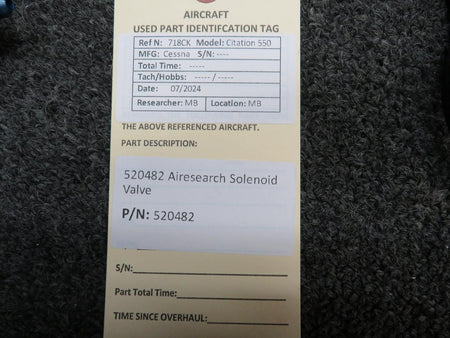 Airesearch 520482 Airesearch Solenoid Valve