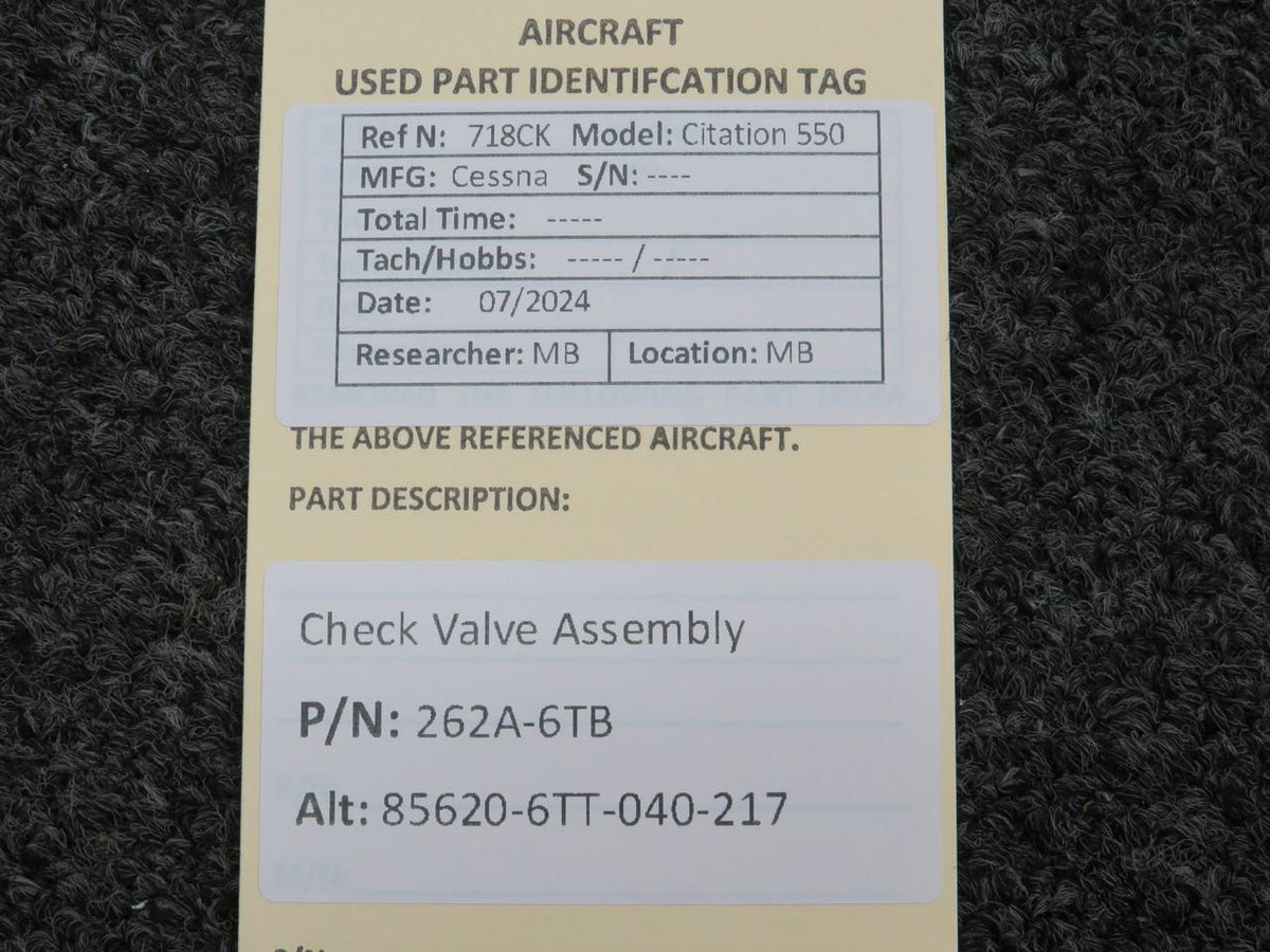 Does Not Apply 262A-6TB (Alt: 85620-6TT-040-217) Check Valve Assembly