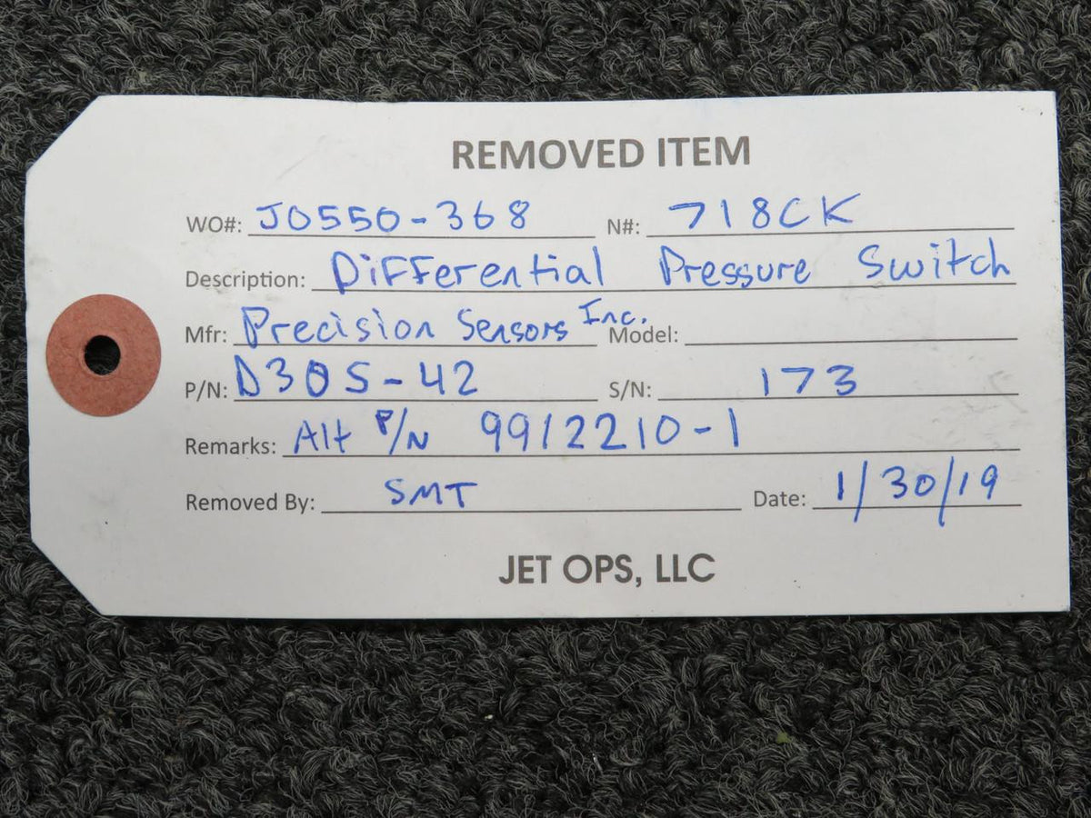 Precision Sensors D305-42 Precision Sensors Differential Pressure Switch