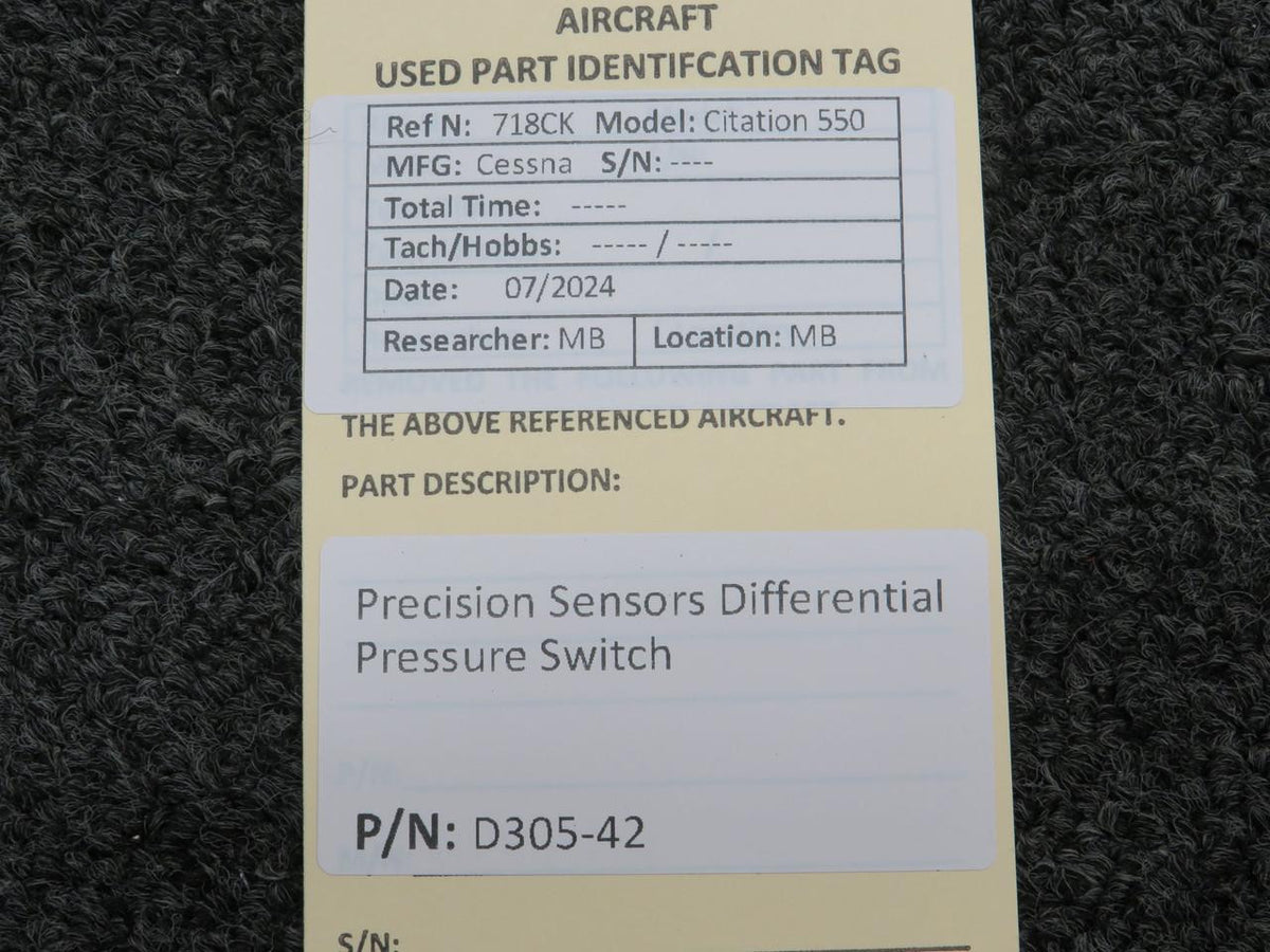 Precision Sensors D305-42 Precision Sensors Differential Pressure Switch