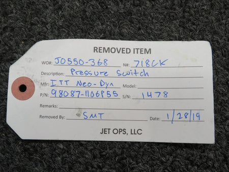 itt-neo dyn 98087-1106P55 ITT Neo-Dyn Pressure Switch