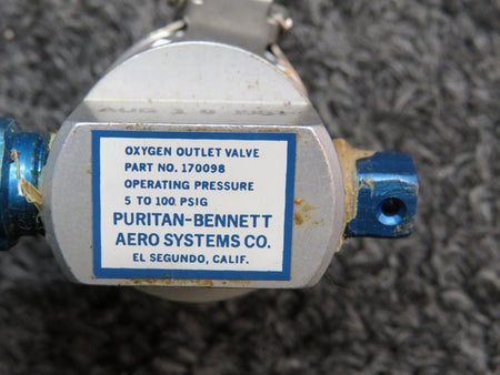 Purtian-Bennett 170098 Puritan Bennett Oxygen Outlet Valve