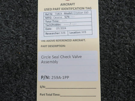 Circle Seal 259A-1PP Circle Seal Check Valve Assembly