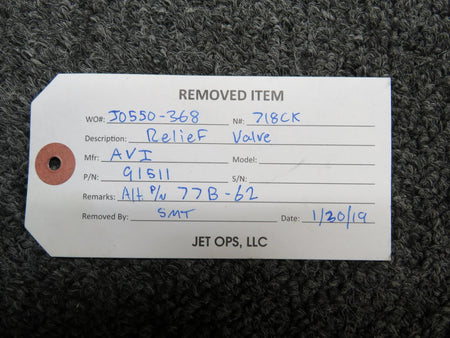 AVI 91511 (Alt: 77B-62) AVI Relief Valve