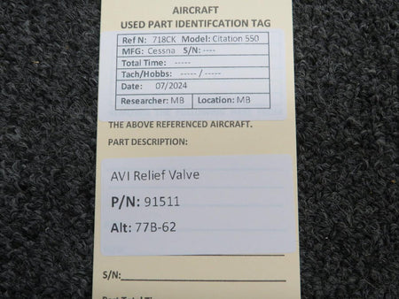 AVI 91511 (Alt: 77B-62) AVI Relief Valve