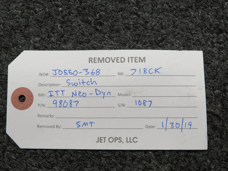 Whittaker 420975 (Use: 27441482-06) Whittaker Valve with Switch