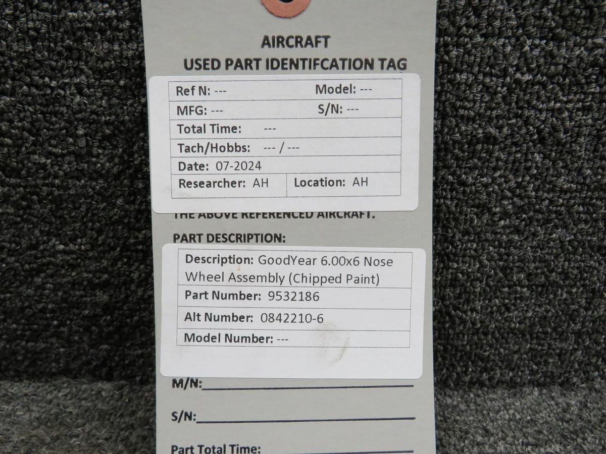 Goodyear 9532186 (Use: 0842210-6) Goodyear 6.00-6 Wheel Assembly (Chipped Paint)