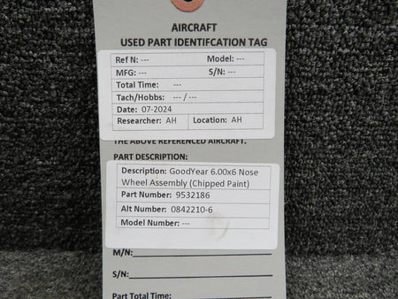Goodyear 9532186 (Use: 0842210-6) Goodyear 6.00-6 Wheel Assembly (Chipped Paint)