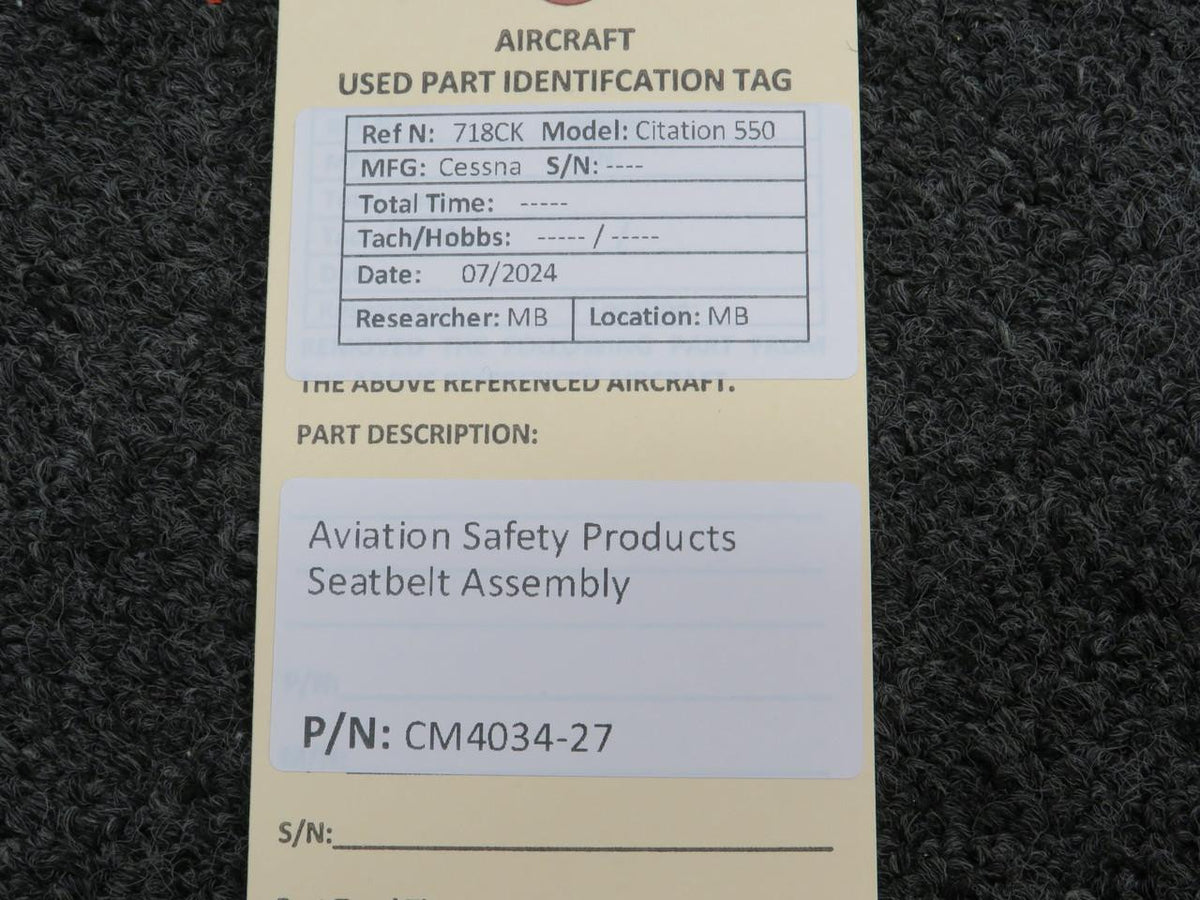 Aviation Safety Products CM4034-27 Aviation Safety Products Seatbelt Assembly
