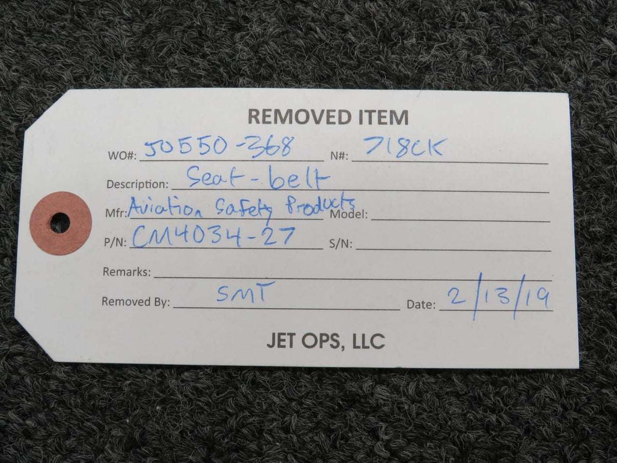 Aviation Safety Products CM4034-27 Aviation Safety Products Seatbelt Assembly